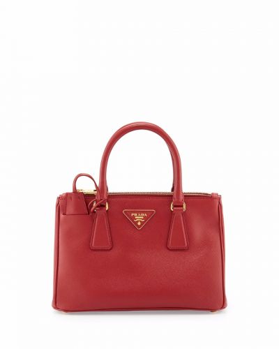 Prada Galleria Chic Tote Bags Medium Red Leather Gold Hardware Women's On Sale Imitated
