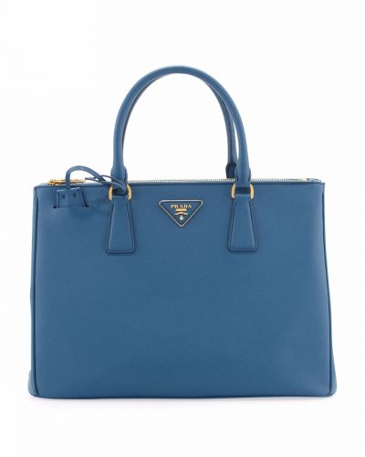 Blue Prada Galleria Leather Tote bags Gold Hardware Low Price Time Limited On Sale