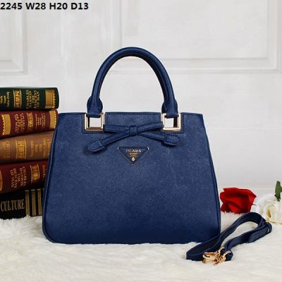 AAA Quality Navy Prada Galleria Leather Medium Bags Delicate Trimming Narrow Strap Hot Selling 